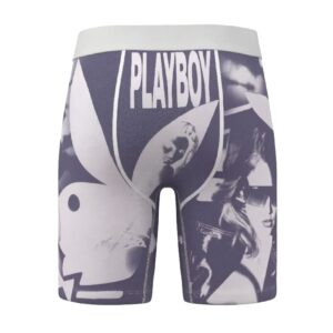 Playboy Grey & Blue Logo Compression Shorts