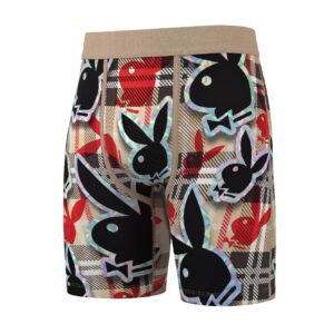 Playboy Red & Black Checkered Compression Shorts