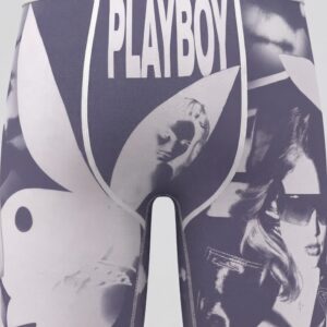 Playboy Grey & Blue Logo Compression Shorts