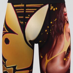 Playboy White & Gold Compression Shorts