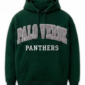 Palo Verde Panthers Minimalist Chenille Graphic Hoodie – Dark Green