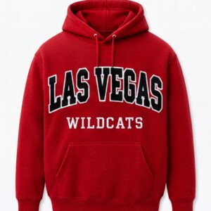 Las Vegas Wildcats Heavyweight Embroidered Hoodie – Crimson Red