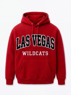 Las Vegas Wildcats Heavyweight Embroidered Hoodie – Crimson Red