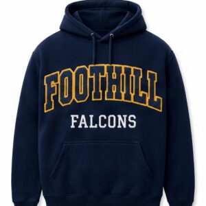 Foothill Falcons Vintage Collegiate Lettering Hoodie – Dark Navy