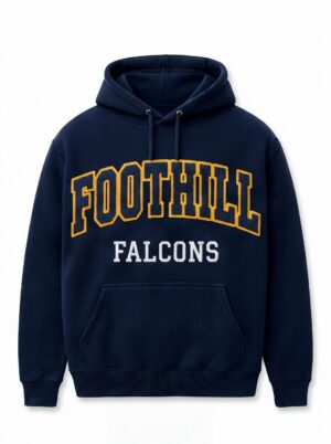 Foothill Falcons Vintage Collegiate Lettering Hoodie – Dark Navy