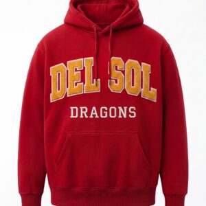 Del Sol Dragons Classic Collegiate Chenille Hoodie – Crimson Red