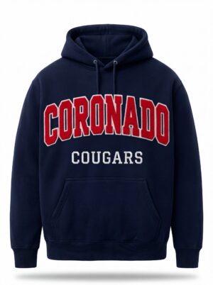 Coronado Cougars Classic Collegiate Chenille Hoodie – Dark Navy