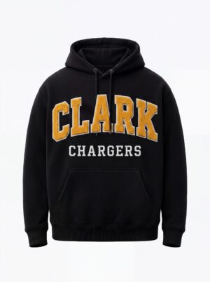 Clark Chargers Retro Varsity Heavyweight Hoodie – Solid Black