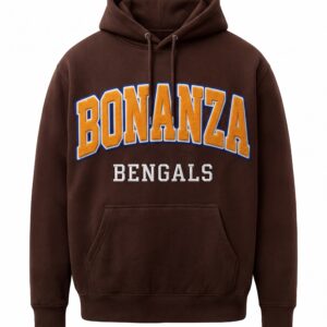 Bonanza Bengals Retro Varsity Chenille Hoodie – Chocolate Brown