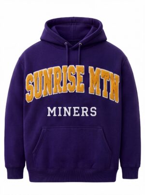 Sunrise Mtn Miners Vintage Arch Lettering Hoodie – Deep Purple