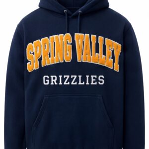 Spring Valley Grizzlies Retro Varsity Pullover Hoodie – Dark Navy